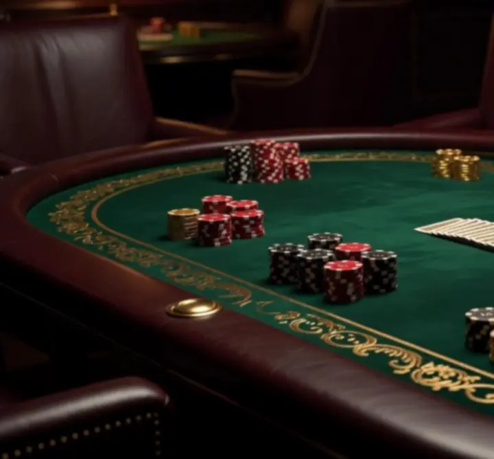Prywatny elegancki stół pokerowy zarezerwowany dla członków VIP