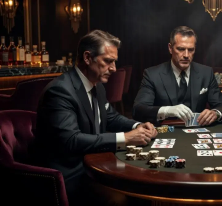 Cinematiczna scena z poprzedniego wydarzenia pokerowego w Krag View Hub